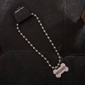 ❌ SOLD 17” NWT Dolls Kill Silver Tone Ball Chain Dog Tag Necklace